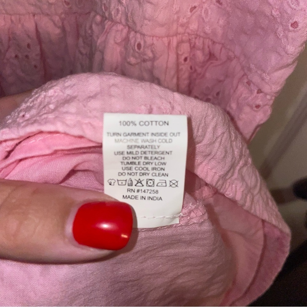 Simply Southern Pink Eyelet Dress Size Medium - Picture 5 of 6